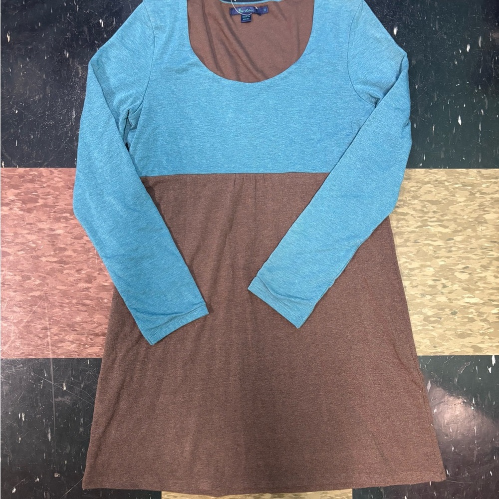 Boden Teal and Brown Dress